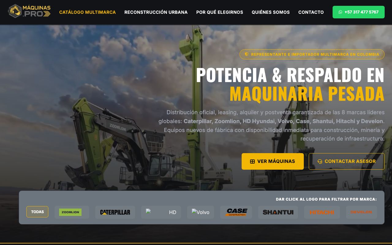 Máquinas Pro website