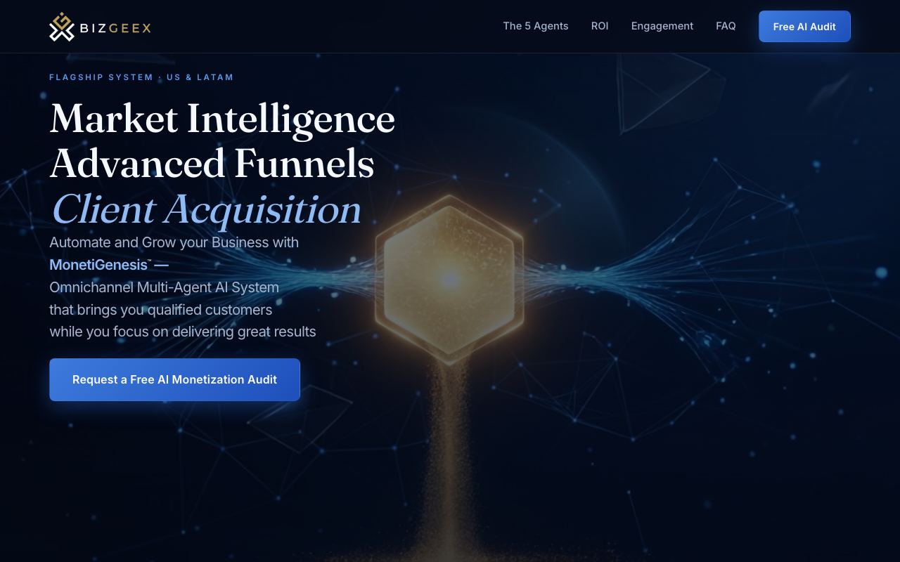 MarketGravity — AI Multi-Agent Revenue Engine website